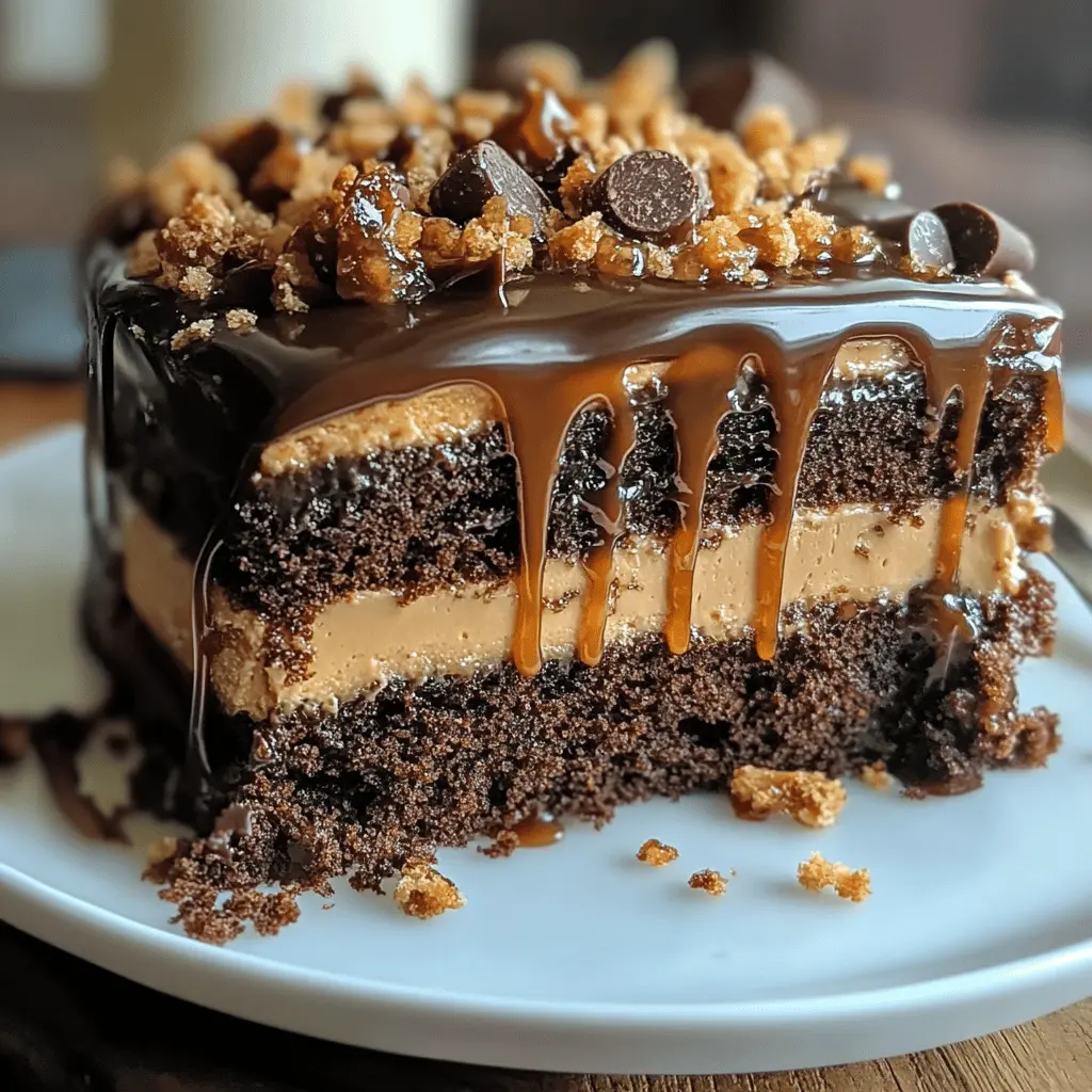 This Chocolate Caramel Toffee Crunch Cake is a chocolate lover's dream! With layers of rich chocolate cake, gooey caramel, and crunchy toffee bits, it's a delightful treat for any occasion. Perfect for birthdays or a sweet ending to your dinner party. Save this recipe now and surprise your loved ones with this deliciously indulgent dessert!