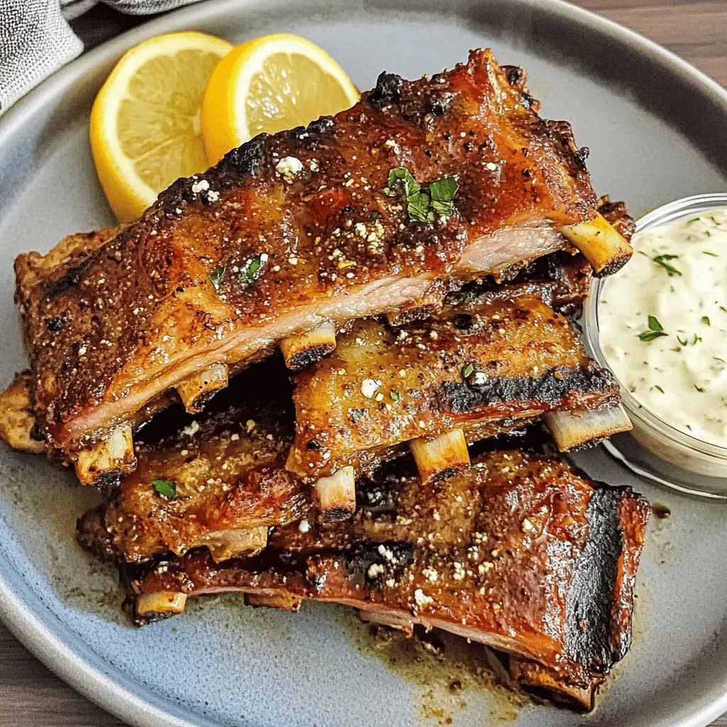 Get ready for a flavor-packed dinner with these Easy Greek Ribs! Coated in a zesty marinade featuring garlic, lemon, and oregano, these ribs are baked to perfection and finished on the grill for that irresistible char. Perfect for family gatherings or a cozy night in! Save this recipe to impress your guests and enjoy a taste of the Mediterranean right at home!