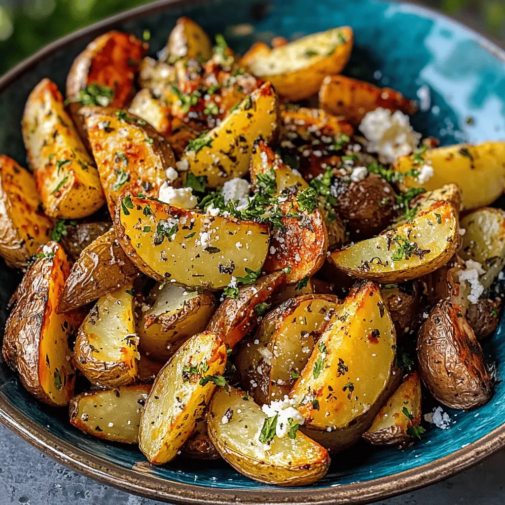 Transform your dinner with these Greek Roasted Potatoes! Tossed in a blend of olive oil, lemon juice, and oregano, they're crispy on the outside and fluffy inside. Perfect as a side dish for any meal or a flavorful addition to your gatherings. Save this recipe to bring a taste of Greece to your table!