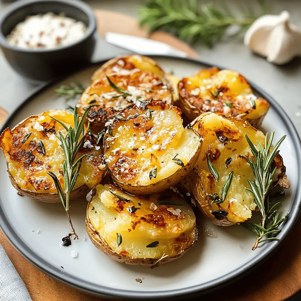 Transform your potato game with these Grilled Garlic Rosemary Smashed Potatoes! Perfectly crispy on the outside and fluffy on the inside, they are bursting with fresh garlic and fragrant rosemary flavors. Ideal for a summer BBQ or a cozy dinner, save this recipe to impress your guests and enjoy every bite!