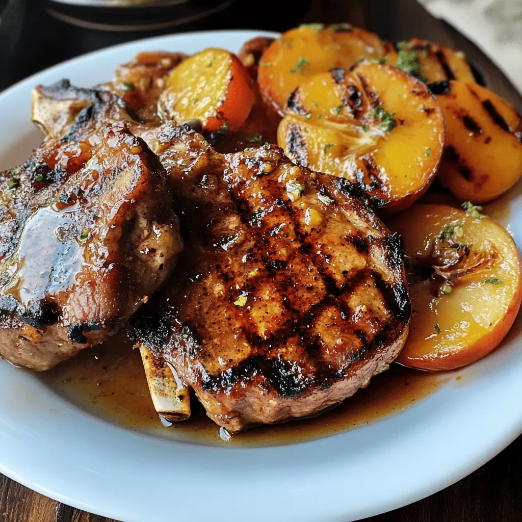 Fire up your grill for these juicy grilled pork chops topped with a zesty spicy peach glaze! This mouthwatering dish features tender pork paired with a sweet and spicy kick that will make your taste buds dance. Perfect for family dinners or summer BBQs, save this recipe to impress your guests and elevate your grilling game!