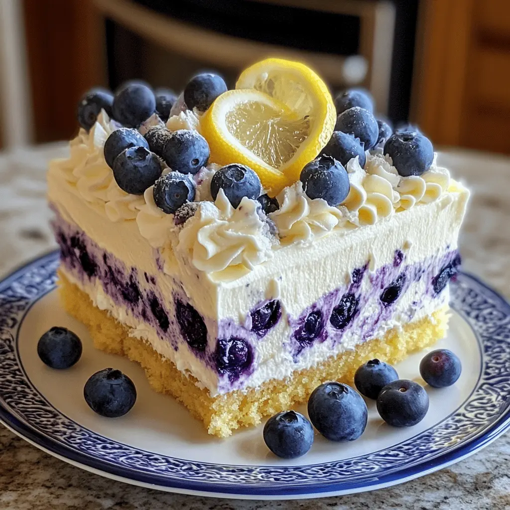 Brighten up your dessert table with this delicious No-Bake Lemon Dazzling Blueberry Cream Cake! The creamy lemon filling paired with fresh blueberries creates a refreshing treat perfect for warm days or any celebration. Save this easy recipe for your next gathering and impress your guests with a light and delightful dessert that’s sure to be a crowd-pleaser!