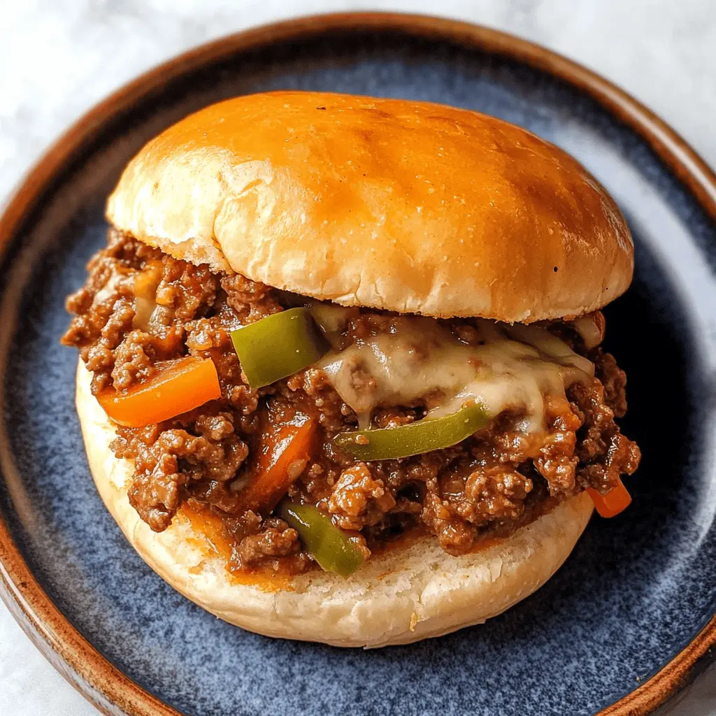 Get ready for a delicious twist on a classic! These Philly Cheesesteak Sloppy Joes combine ground beef, peppers, and onions with gooey cheese for an irresistible meal. Perfect for busy weeknights or game day gatherings, this recipe is easy to whip up and packed with flavor. Save this pin to try later and impress your friends with a fun, hearty dish!