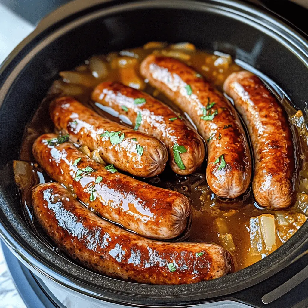 Get ready for a delicious gathering with these Slow Cooker Beer Brats! Juicy bratwursts simmered to perfection in your favorite beer create an unbeatable flavor that everyone will love. Perfect for game day, barbecues, or a cozy evening at home. Save this easy recipe for amazing flavors all season long!