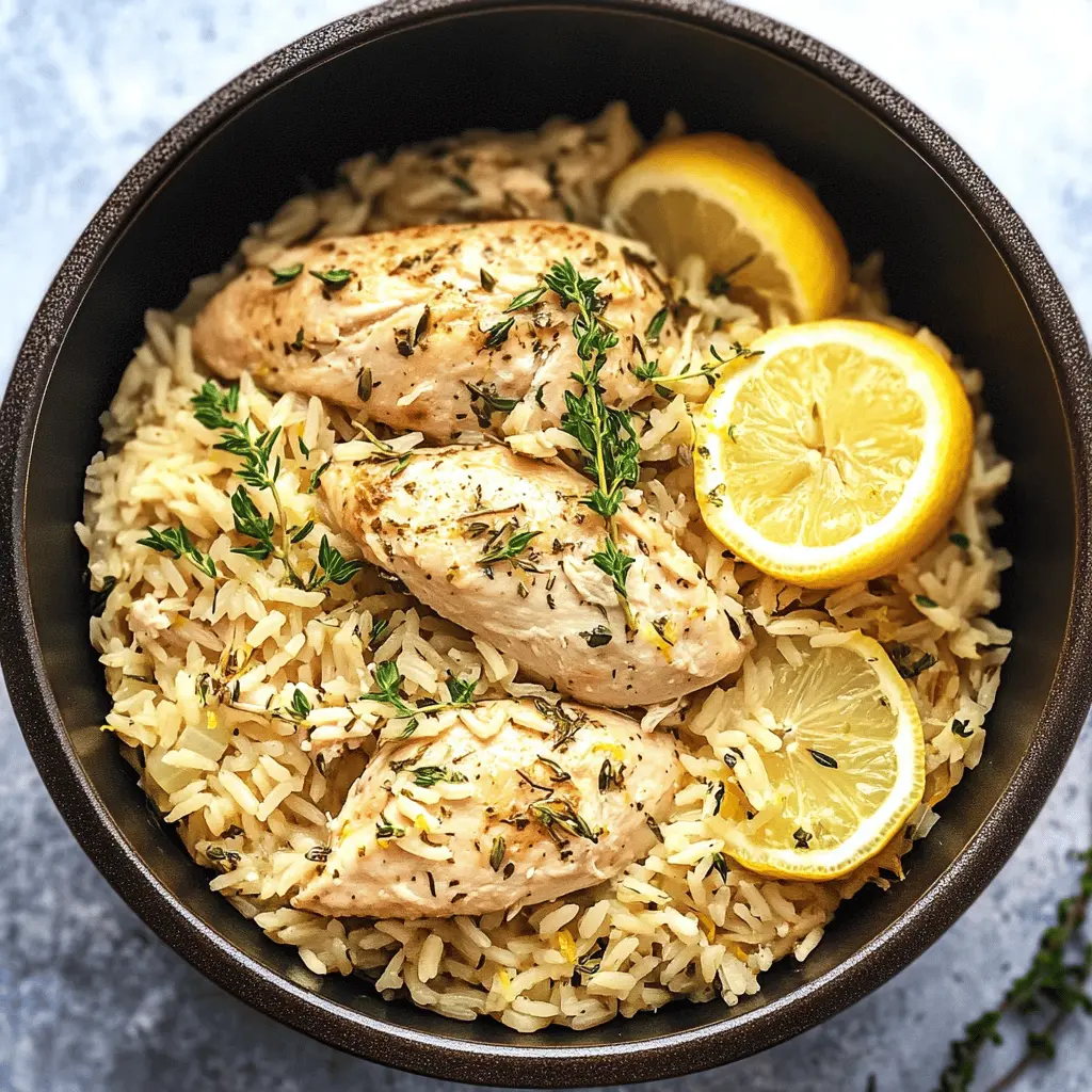 Easy Slow Cooker Lemon Herb Chicken and Rice