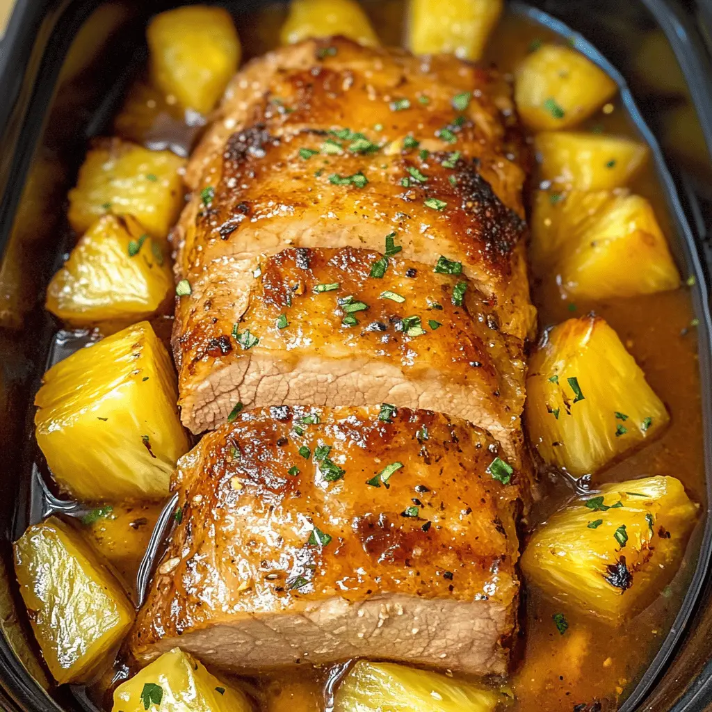 Transform your meal with this Slow Cooker Pineapple Pork Loin! This recipe features tender pork loin simmered with tangy pineapple for a delightful burst of flavor. Perfect for a family dinner or a hassle-free weeknight meal, simply set it and let your slow cooker do the work. Save this delicious recipe for your next big gathering or cozy night in!
