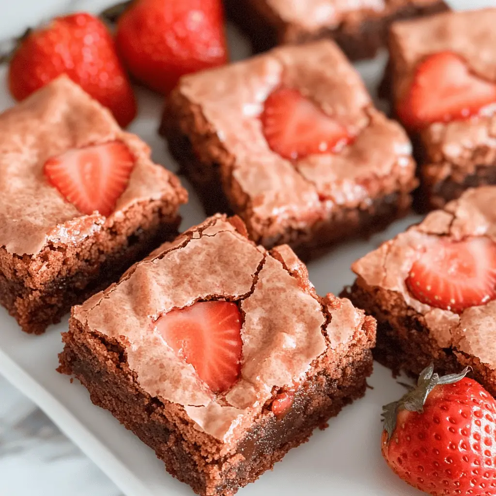 These delightful Strawberry Brownies combine the rich taste of chocolate with the fresh sweetness of strawberries. Perfect for a dessert that stands out, they are chewy, fudgy, and topped with a luscious strawberry glaze. Bake them for your next gathering or just a sweet treat at home. Don’t forget to save this recipe for those moments when you want something special!