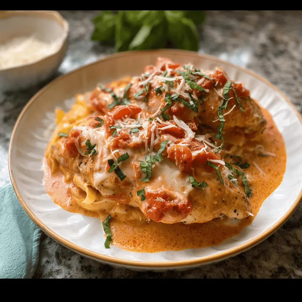 Easy Slow Cooker Creamy Tomato Basil Chicken