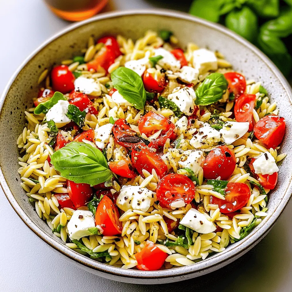 Easy Fresh Orzo Salad with Mozzarella