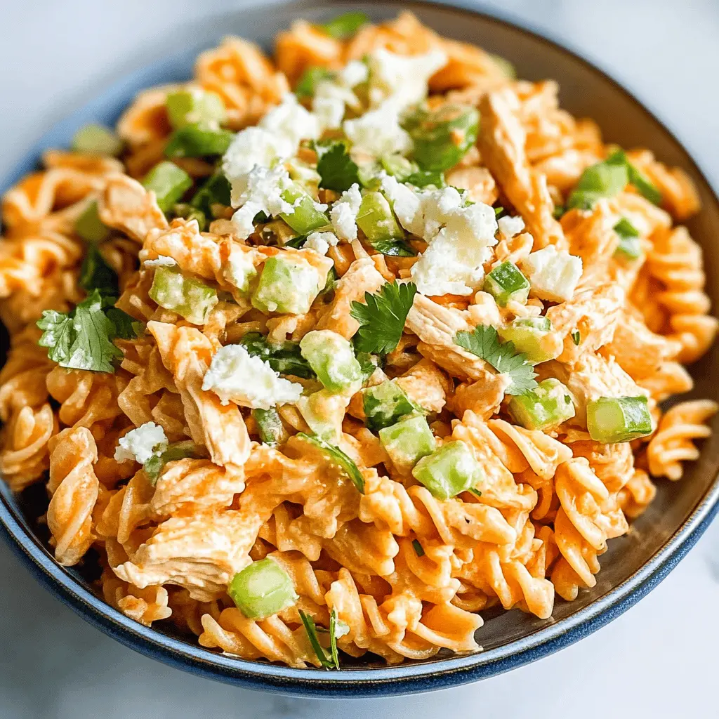 Easy Buffalo Chicken Pasta Salad Recipe