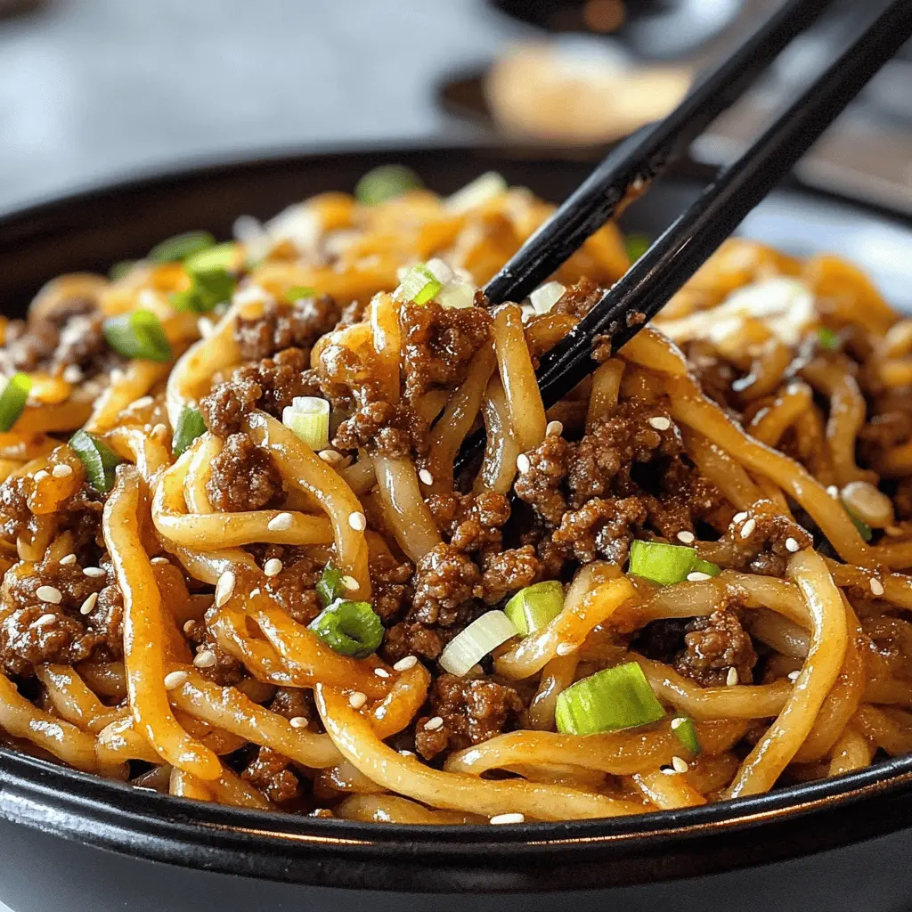 Easy Mongolian Ground Beef Noodles Recipe