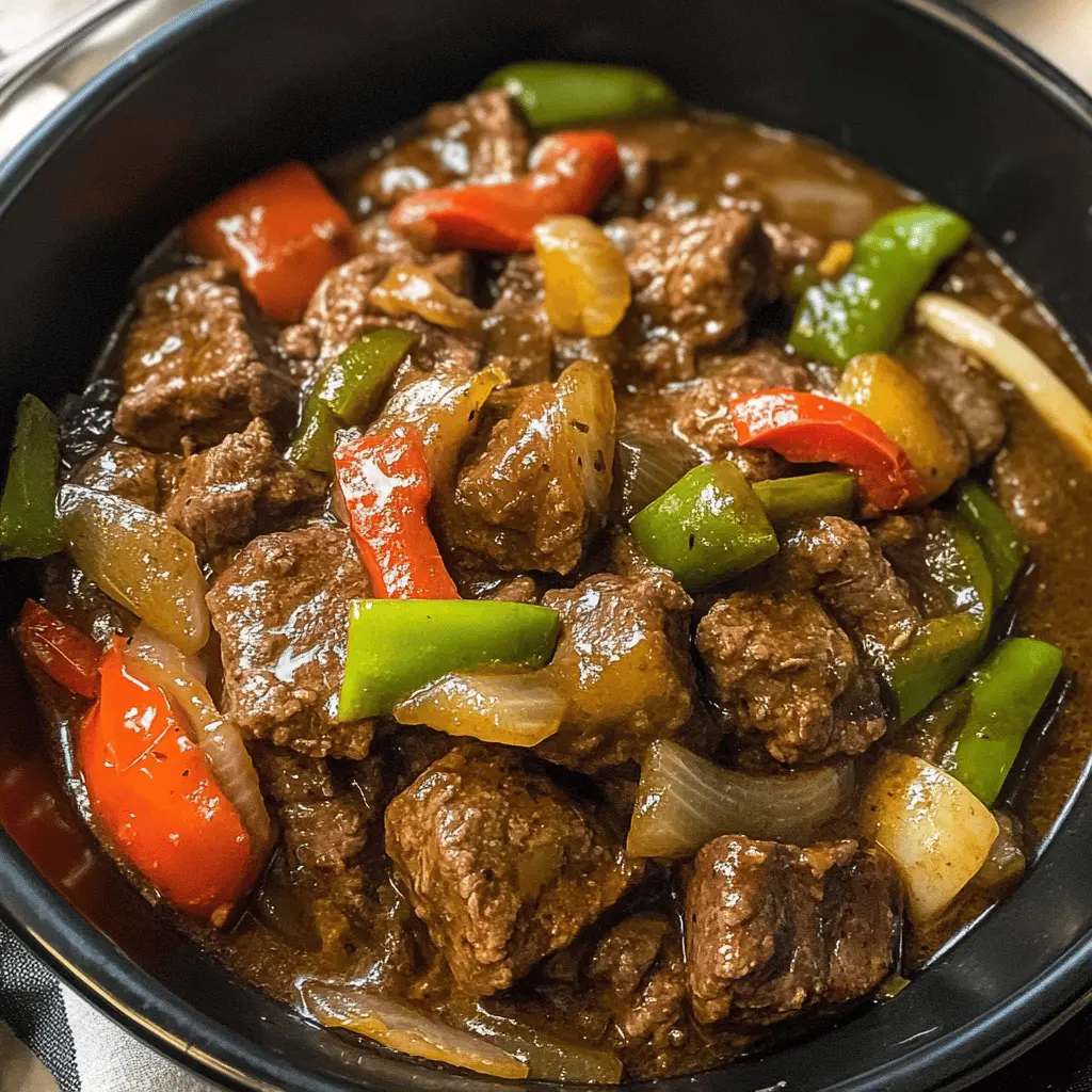 Easy Crock Pot Pepper Steak Recipe