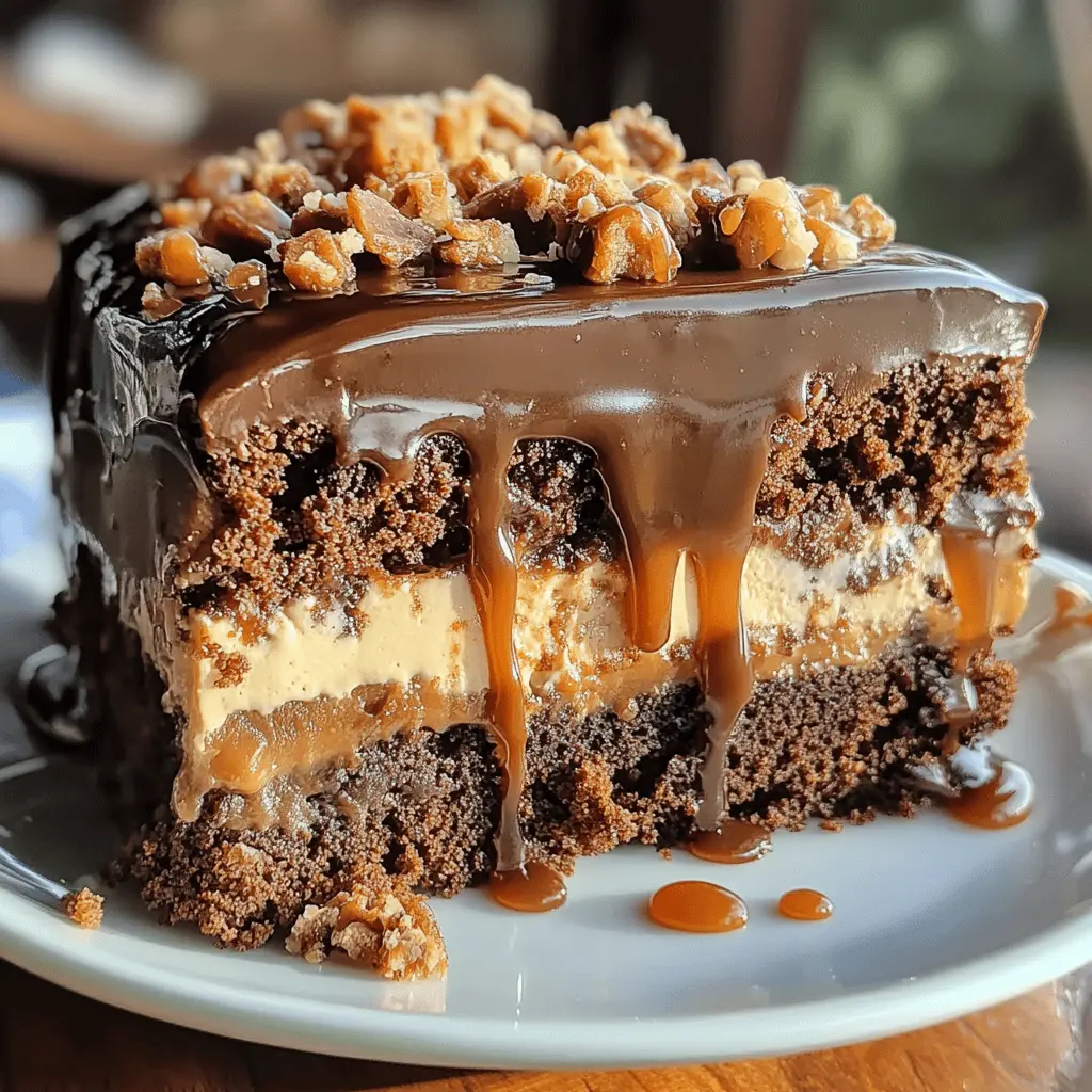Easy Chocolate Caramel Toffee Crunch Cake