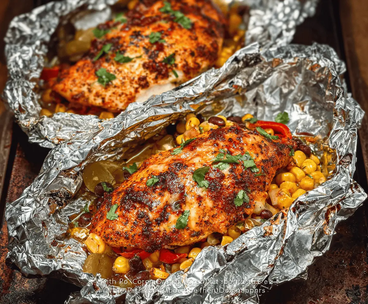 Easy Santa Fe Chicken Foil Packets Recipe