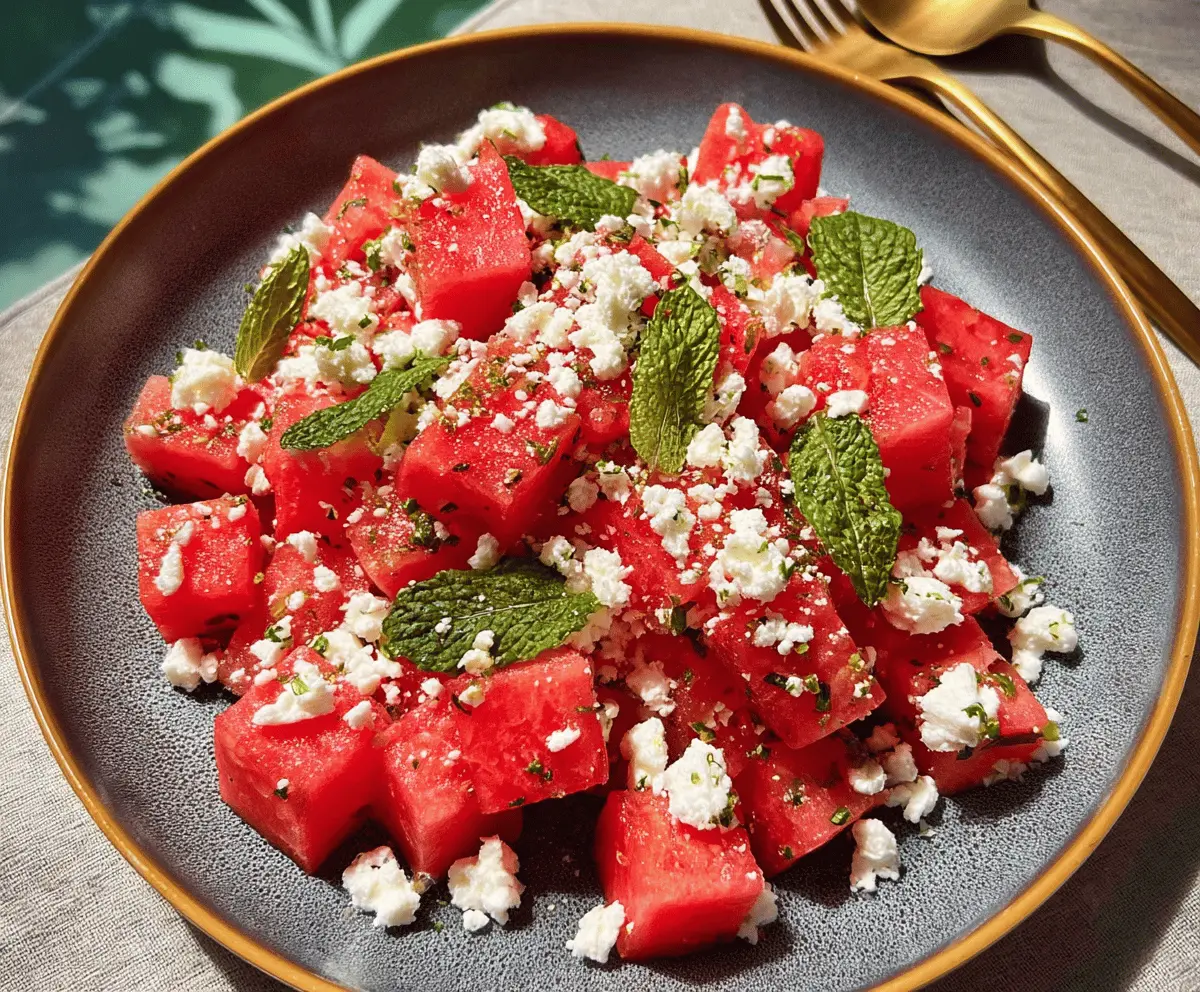 Fresh Watermelon Salad With Feta And Mint