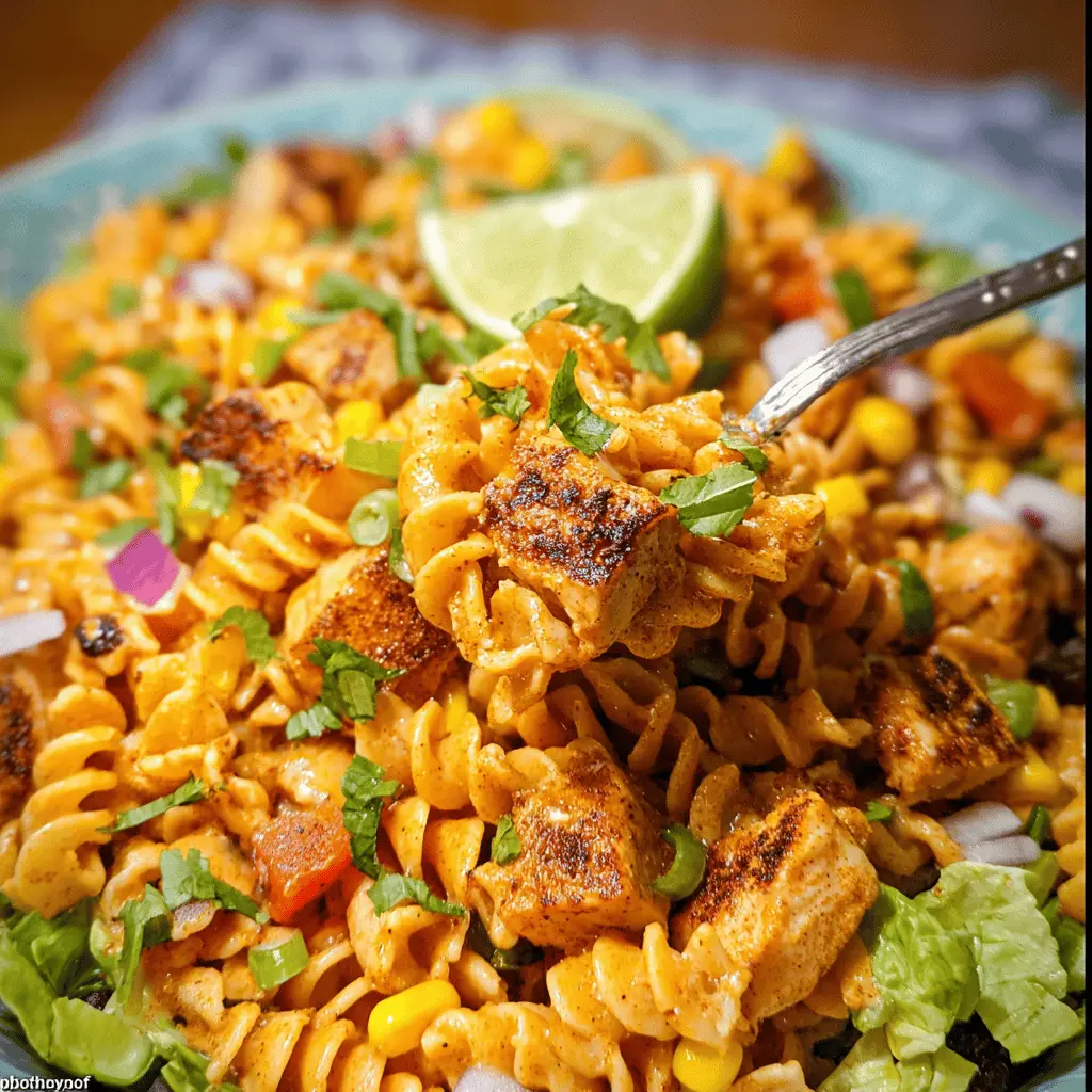 Easy Zesty Chicken Enchilada Pasta Salad Recipe