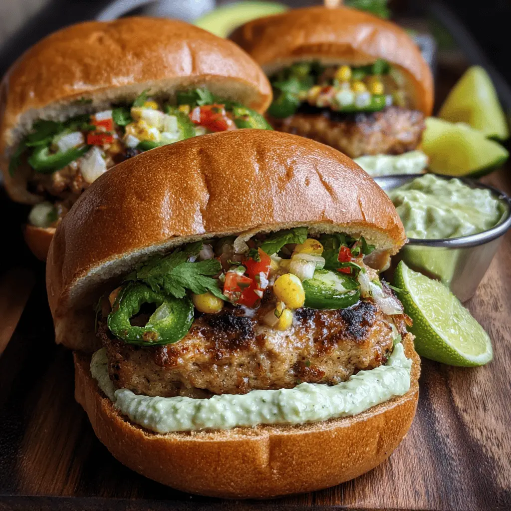 Easy Honey Jalapeño Turkey Burgers with Creamy Avocado Sauce