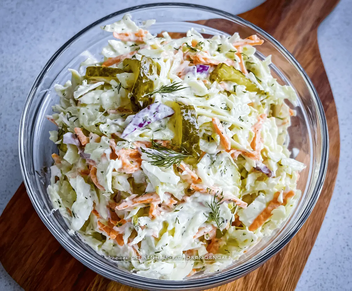 Easy Dill Pickle Coleslaw Recipe