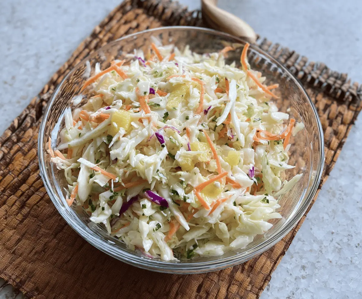 Easy Hawaiian Coleslaw Recipe with Pineapple