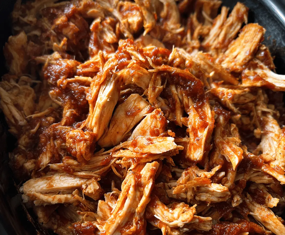 Easy Crockpot BBQ Pulled Chicken Recipe
