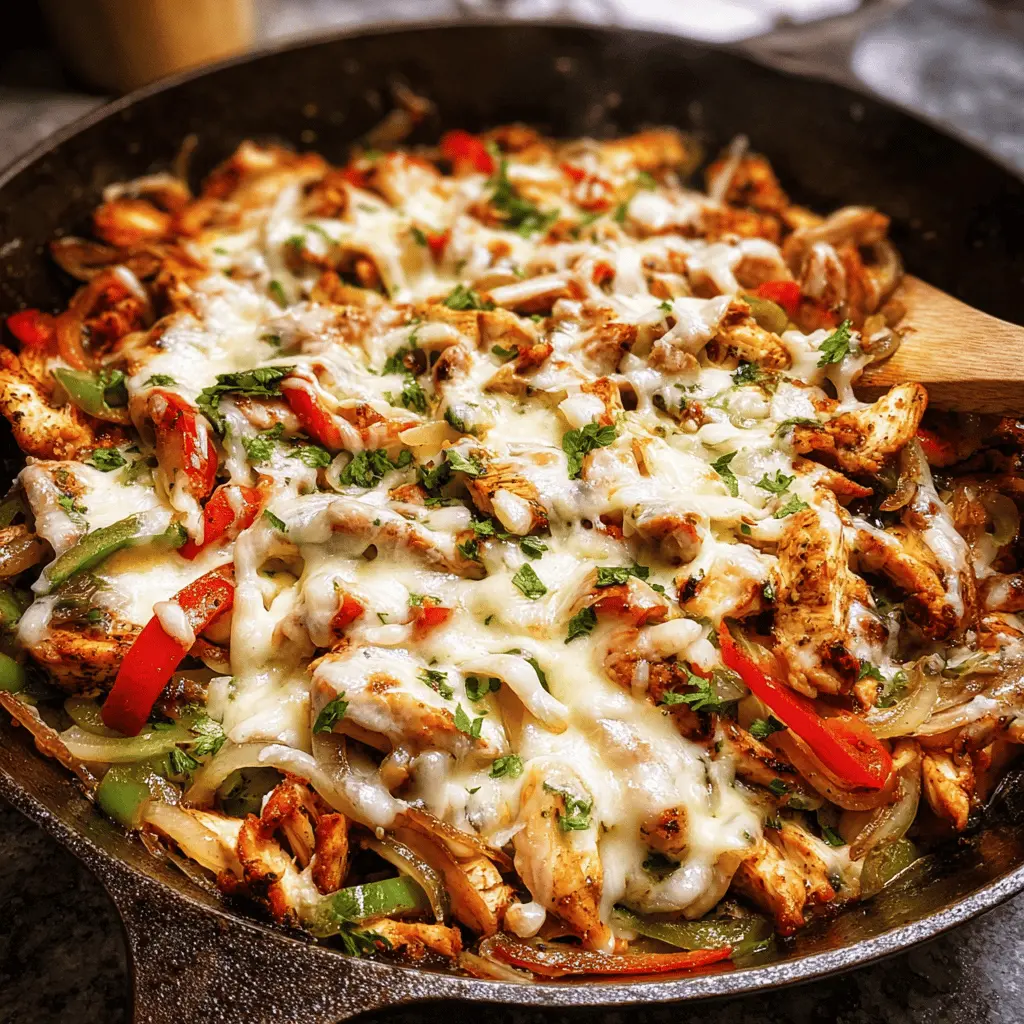 Easy Chicken Cheesesteak Skillet Recipe