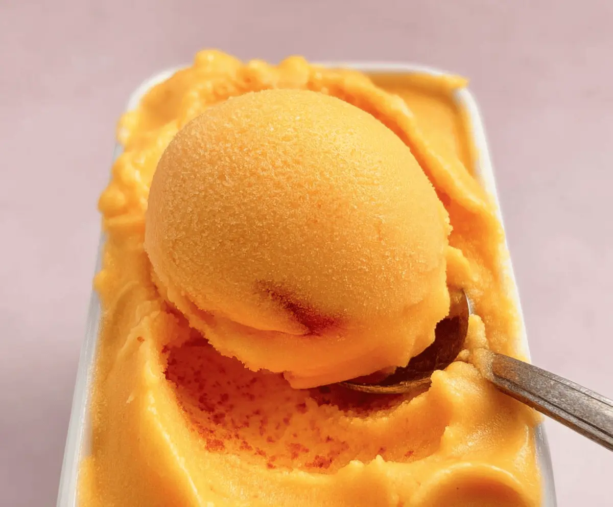 Easy Creamy Peach Sorbet Recipe