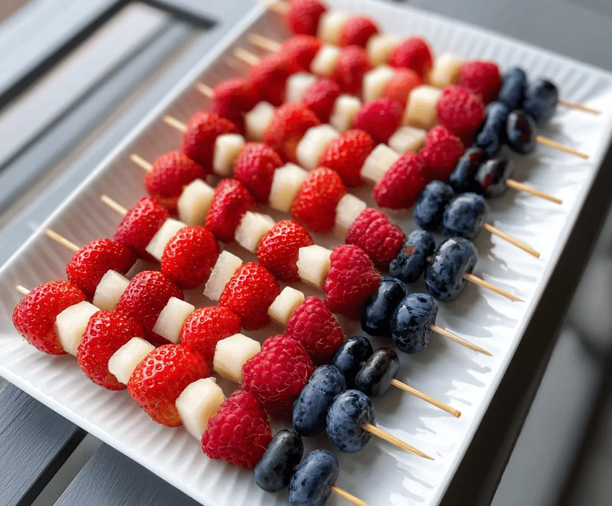 Easy 4th of July Fruit Kabobs Recipe