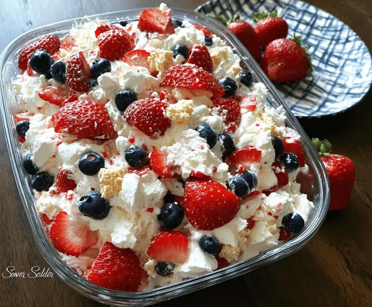 Red White and Blue Cheesecake Salad Recipe