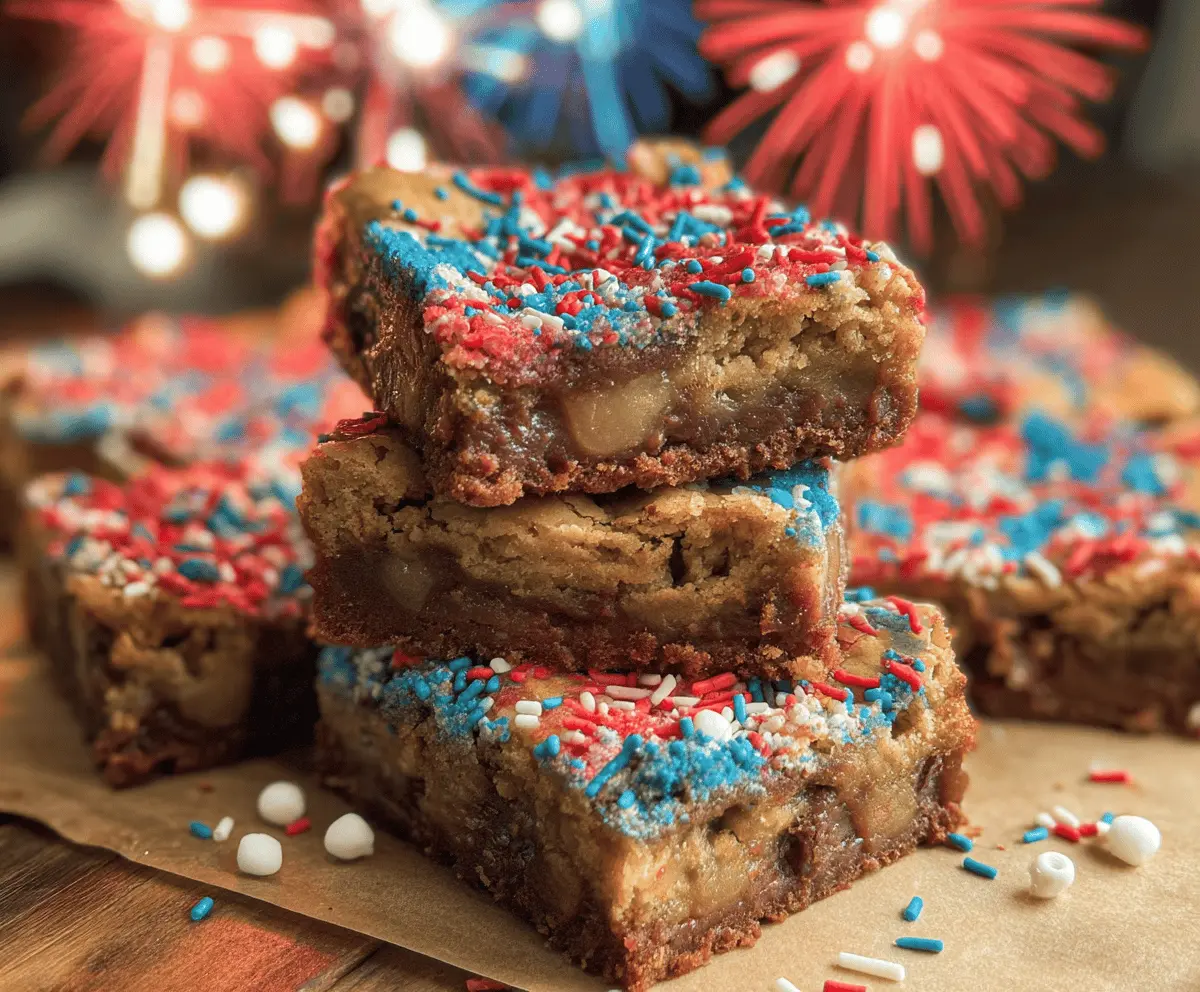Easy Fireworks Blondies Recipe With Sprinkles