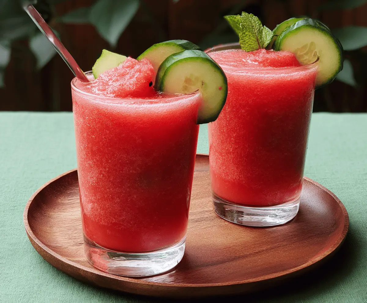 Refreshing Watermelon Cucumber Slushies Recipe