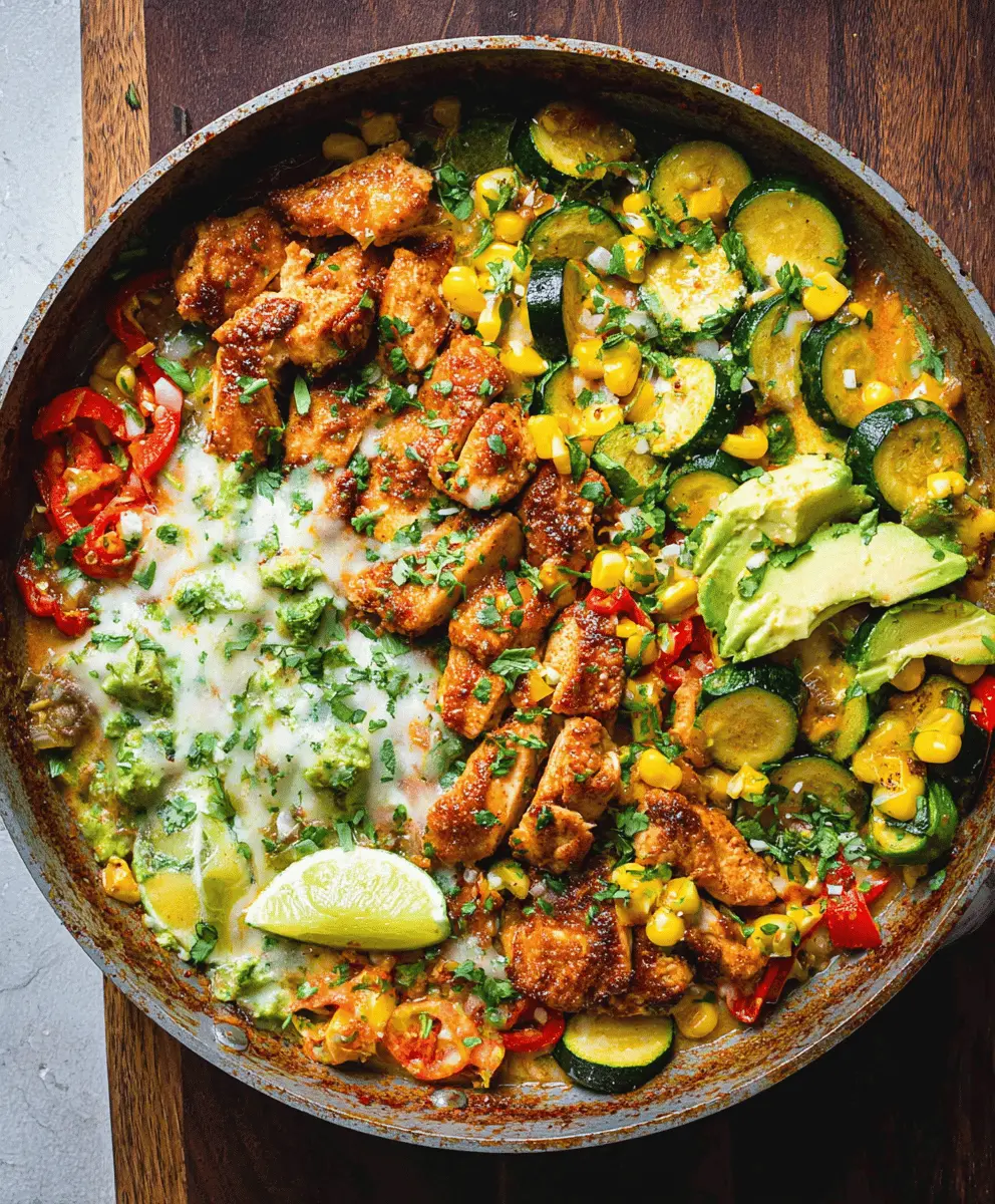 Healthy Tex Mex Chicken and Zucchini Skillet