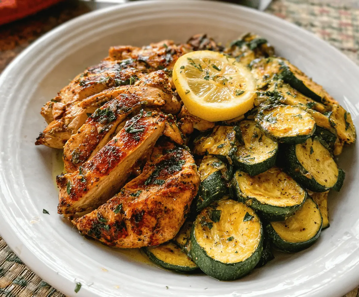 Easy Grilled Asado Chicken with Lemon Zucchini Sauté