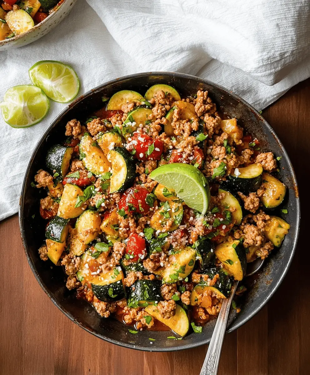 Healthy Ground Turkey and Zucchini Skillet Dinner