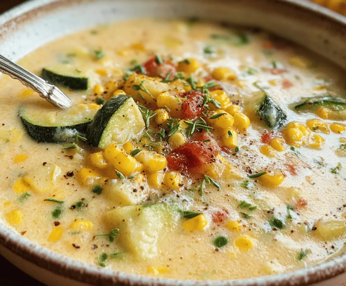 Creamy Summer Corn and Zucchini Chowder Recipe