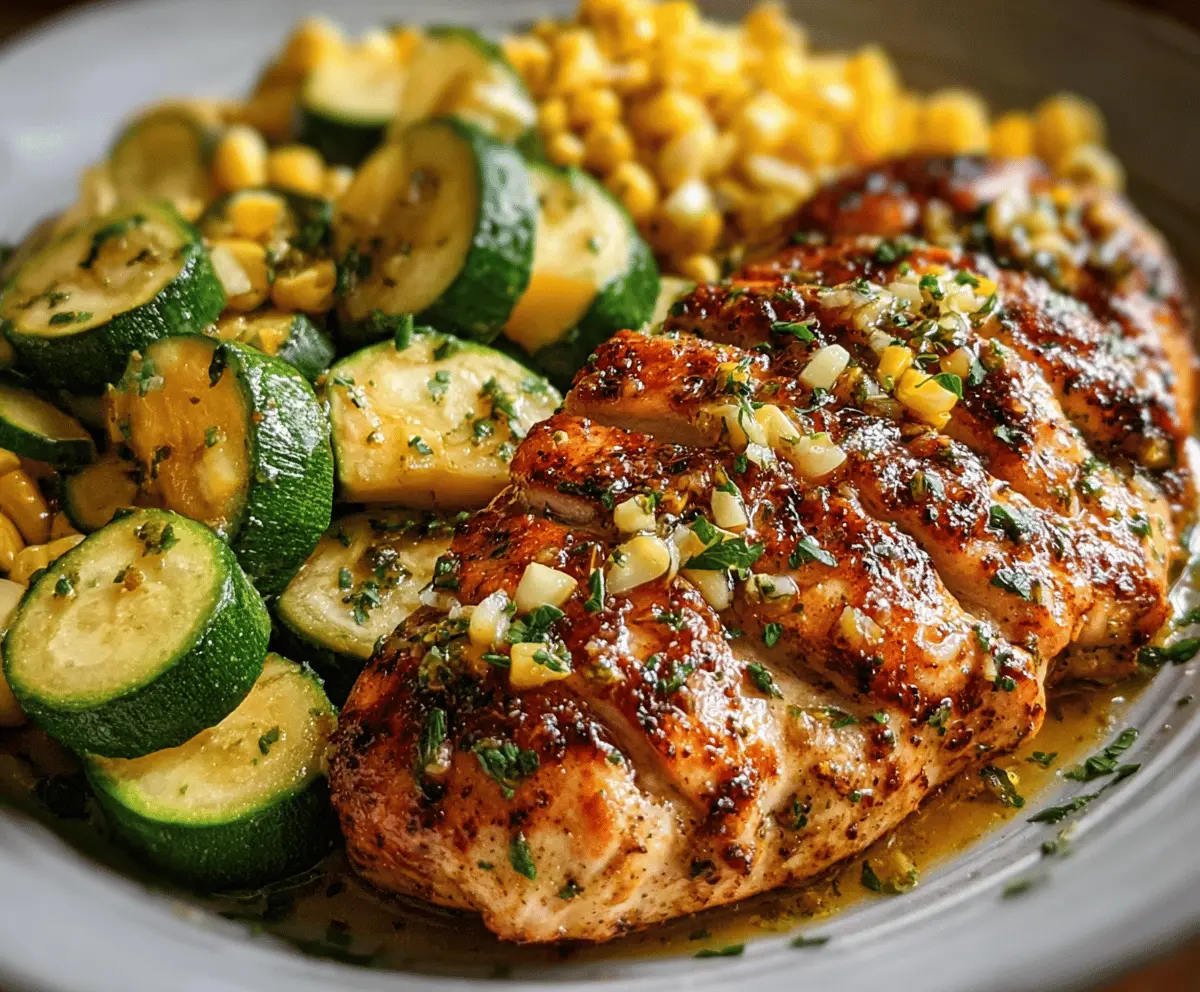 Garlic Butter Chicken with Zucchini and Corn