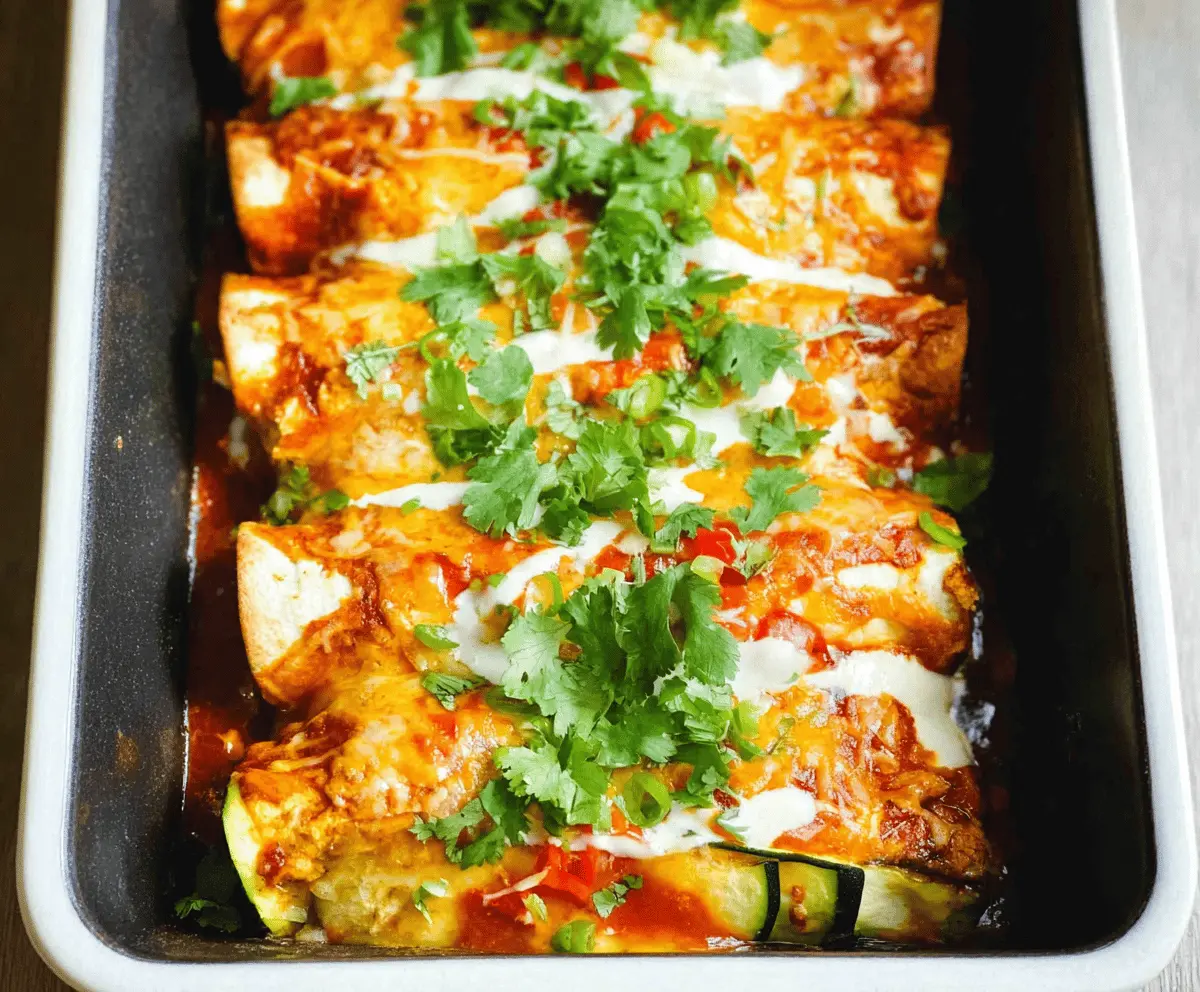 Easy Keto Chicken Enchiladas with Zucchini