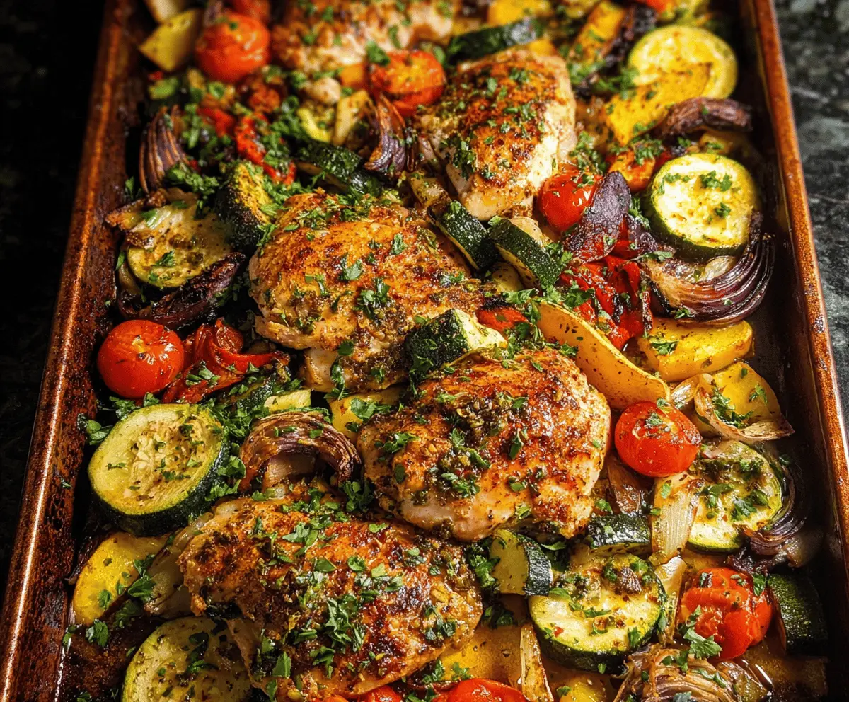 Easy Sheet Pan Mediterranean Chicken with Zucchini