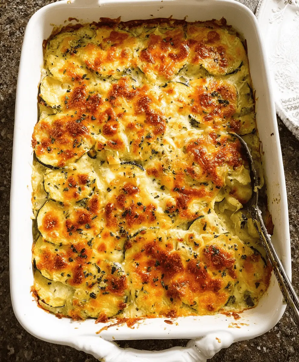 Easy Cheesy Zucchini Squash Casserole Recipe