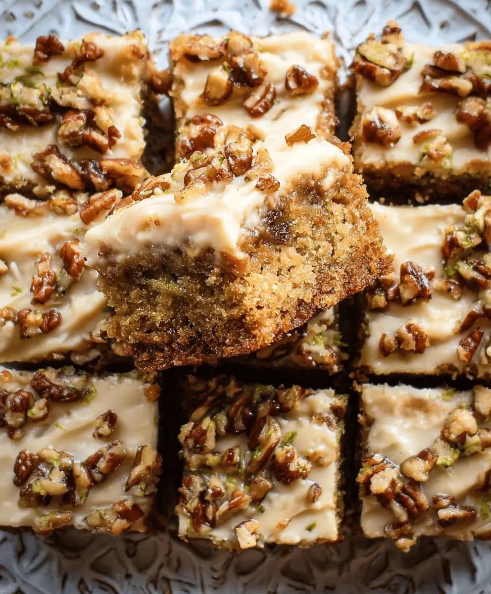 Caramel Frosted Zucchini Pecan Bars Recipe