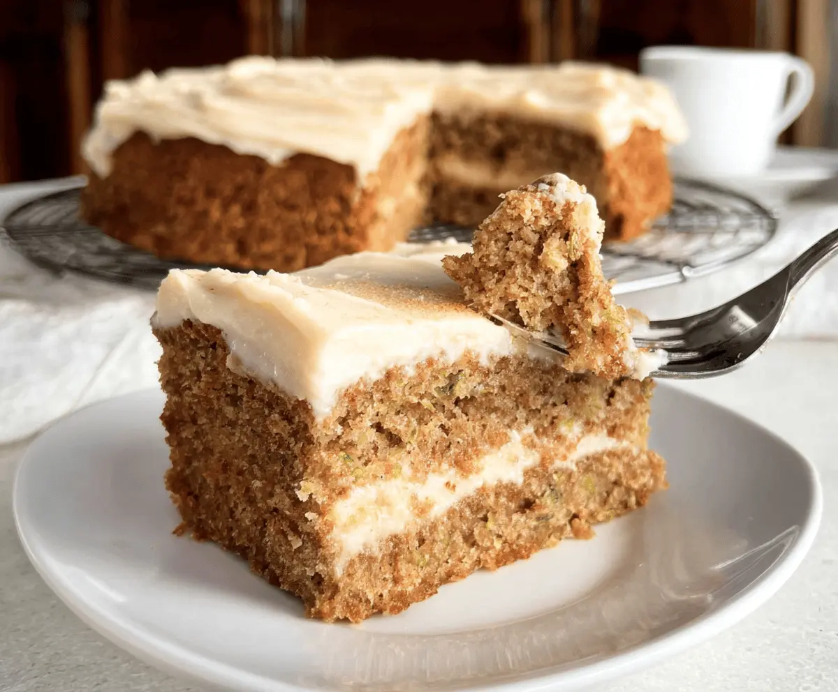 Moist Zucchini Cake with Cinnamon Cream Cheese Frosting