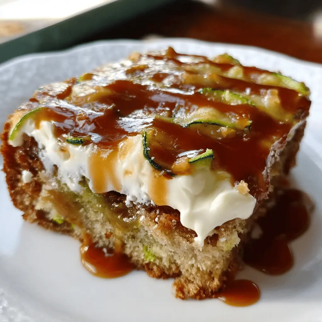Moist Caramel Zucchini Poke Cake Recipe