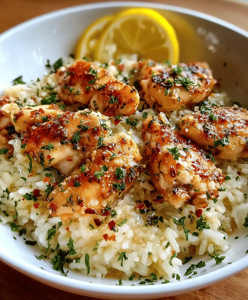 Easy Chicken Scampi with Garlic Parmesan Rice