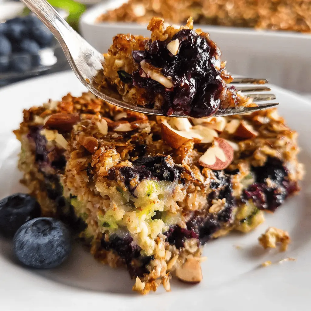 Healthy Zucchini Blueberry Baked Oatmeal Recipe