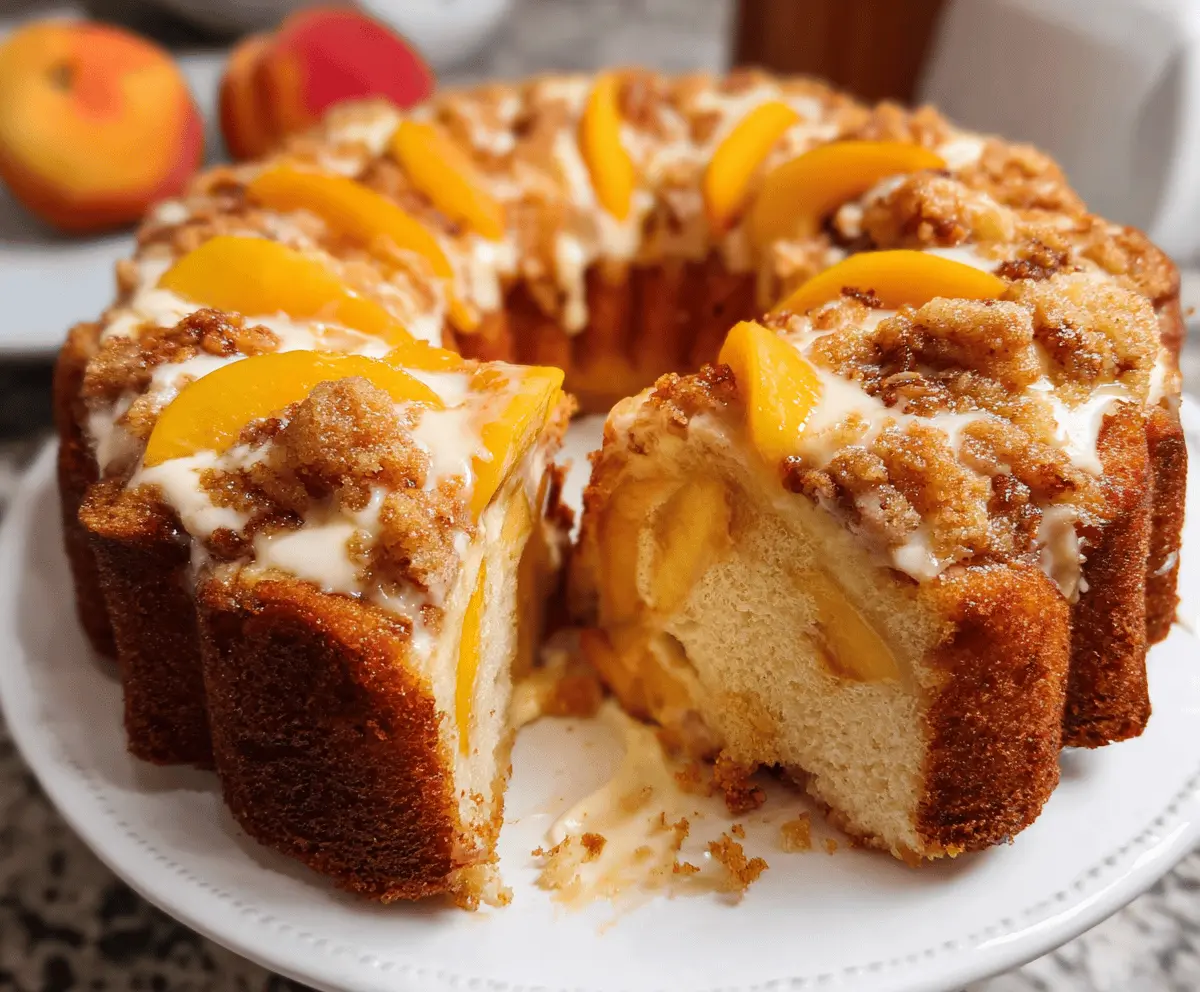 Cream Cheese Peach Cobbler Pound Cake Recipe
