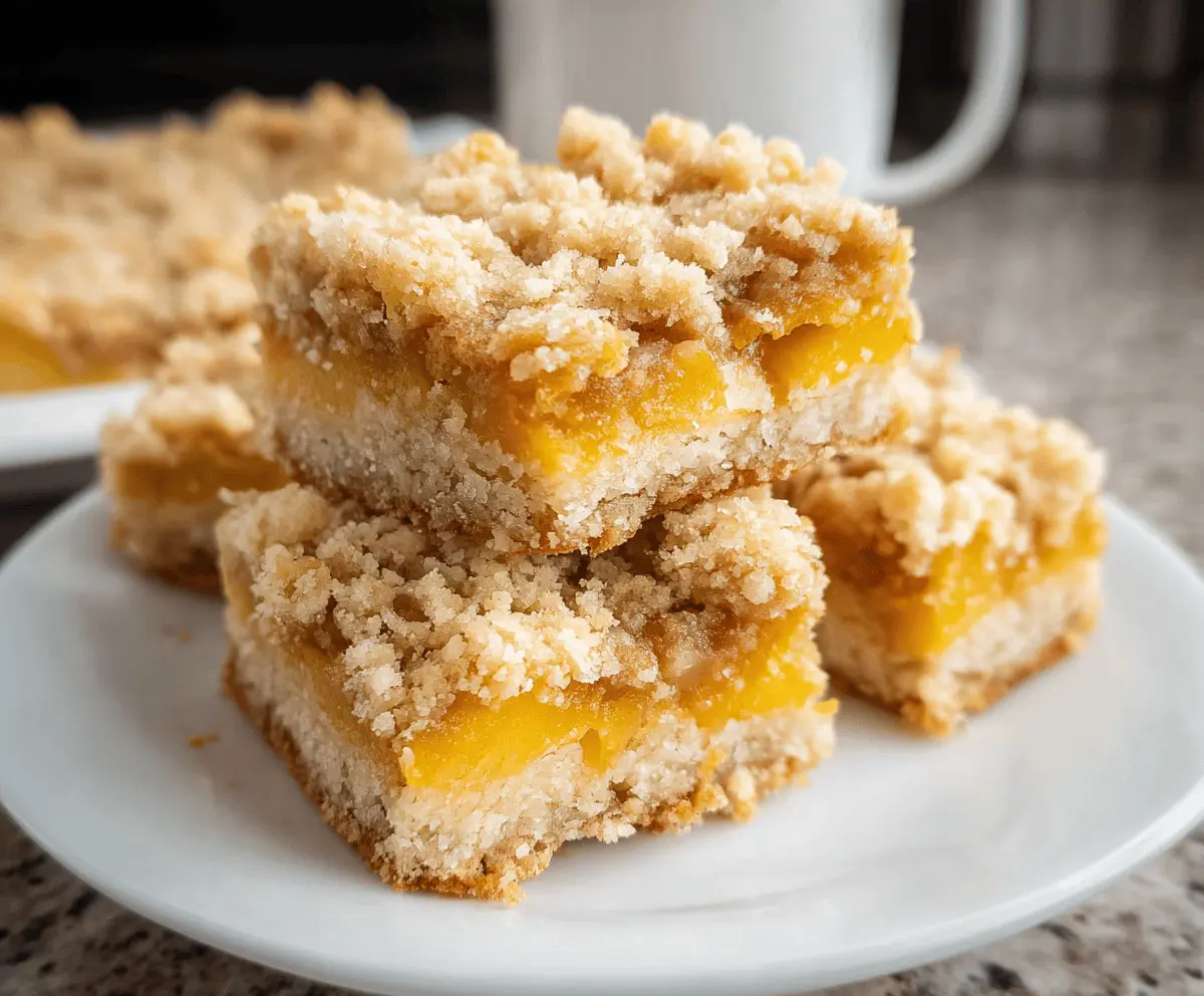 Easy Peach Crumble Bars Recipe for Summer