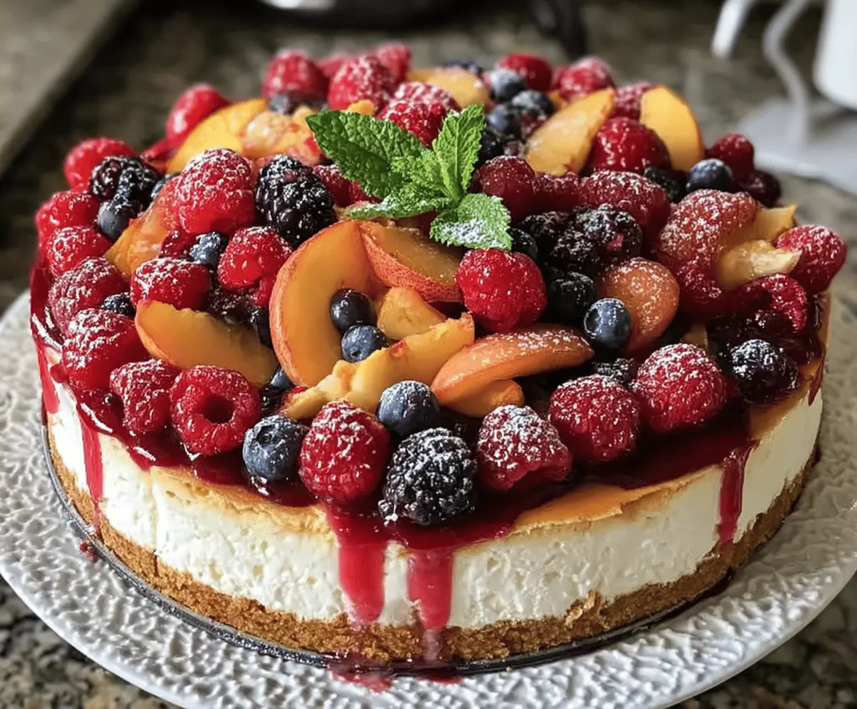 Summer Berry and Peach Cheesecake Recipe