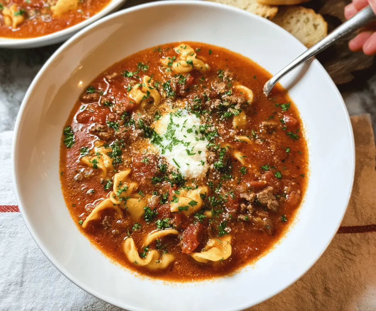 Easy Crockpot Lasagna Soup Recipe