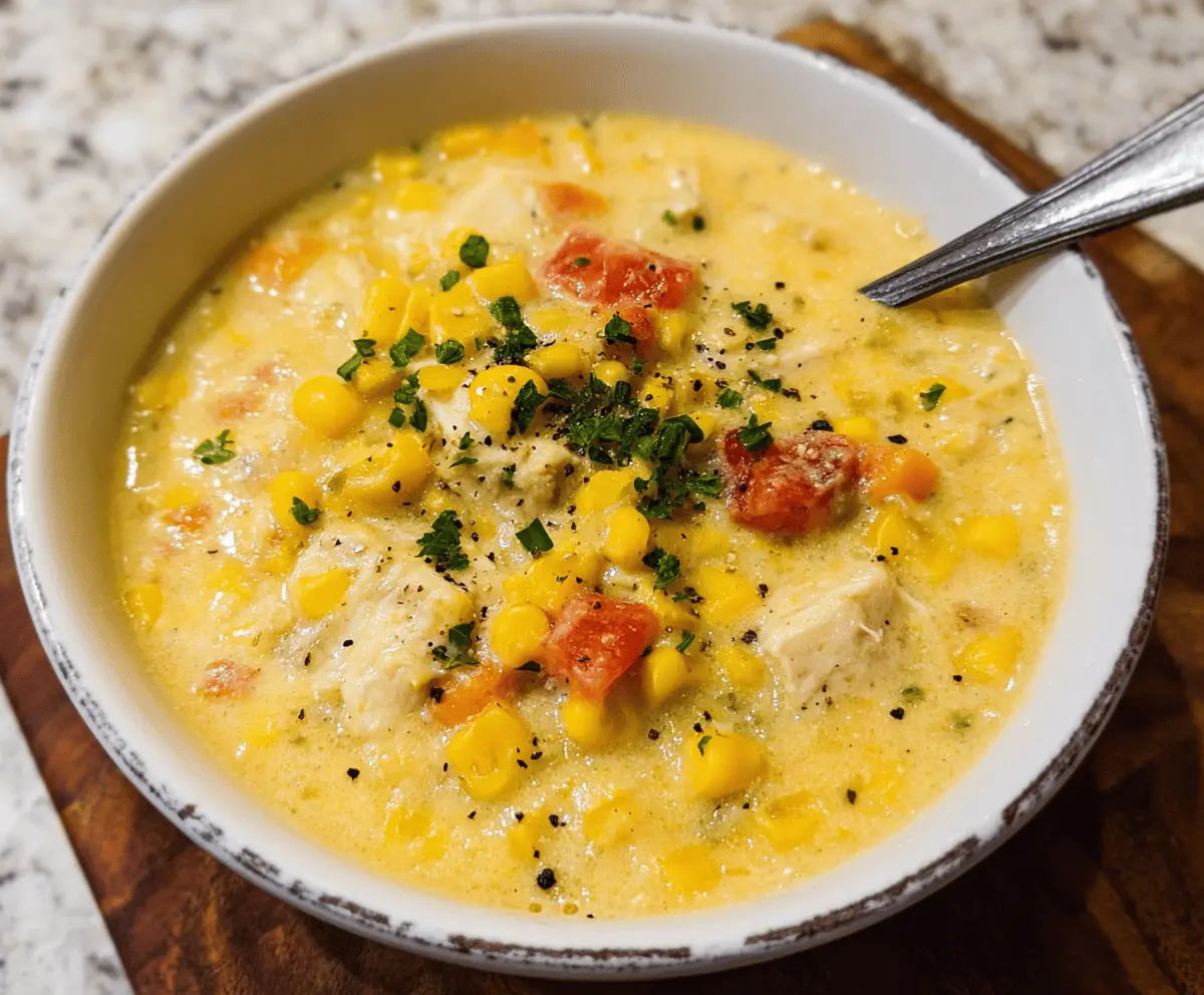 Easy Crockpot Chicken Corn Chowder Recipe