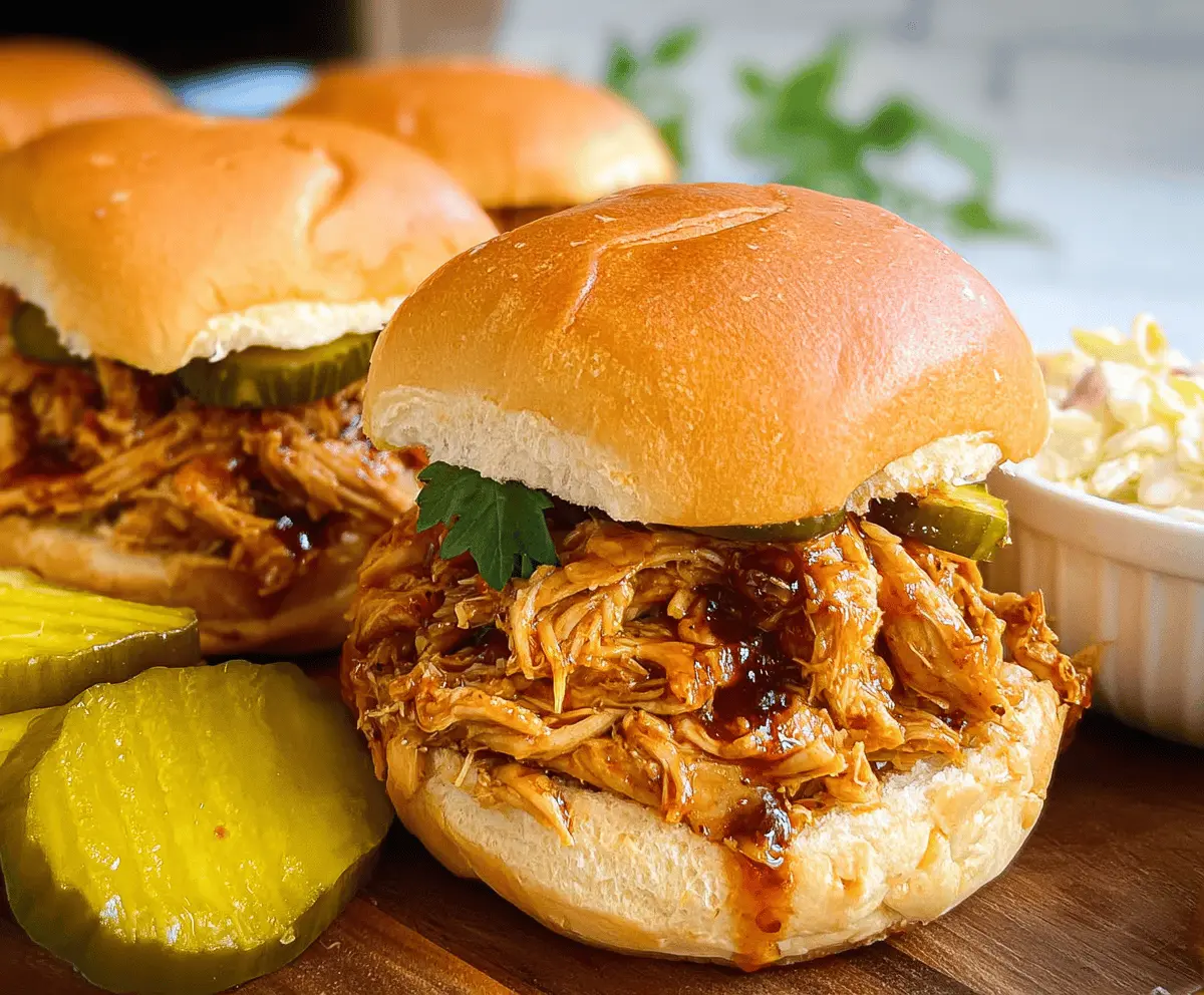 Easy Slow Cooker Hot Honey Chicken Sandwiches