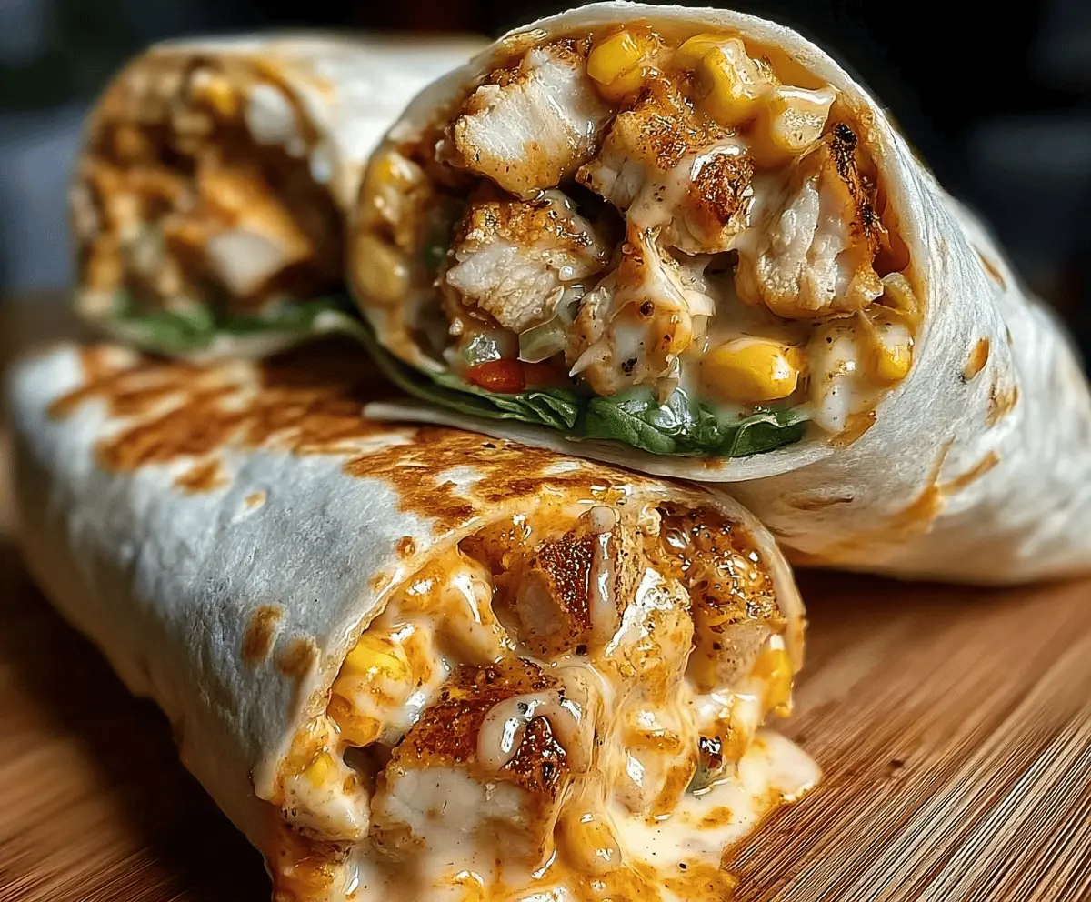 Easy Cheesy Garlic Chicken Wraps Recipe